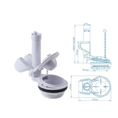 Accesorios para tanque de inodoro ABS con altura de tubo de rebosadero ajustable y salida de descarga de 3 pulgadas en diseño moderno