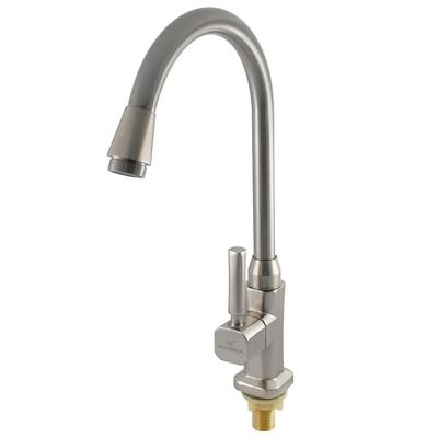 Grifón de baño escolar Accesorio Tipo de aleación de zinc Grifón de cocina de mango único caliente y frío
