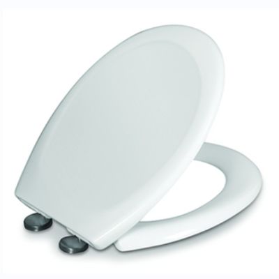Capa de asiento de baño de plástico blanco de forma cuadrada con liberación rápida y cierre con almohadilla