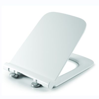 Materiales de polipropileno Diseño moderno Capa de asiento de baño de cierre suave de forma cuadrada