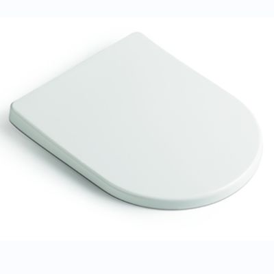 Tapa del asiento del inodoro ultra delgada en forma de U con cierre suave, liberación rápida y bisagra de acero inoxidable para baños modernos