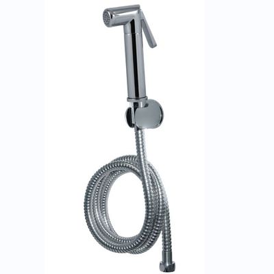 Sprayer de mordedura de mano de acero inoxidable cromado gris claro para baño y mujeres