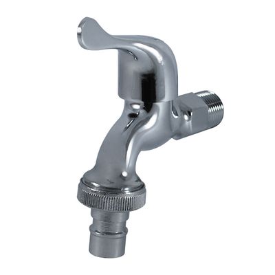 Grifo de lavabo moderno de latón con acabado cromado y cuerpo de válvula corto de latón para grifo de agua fría