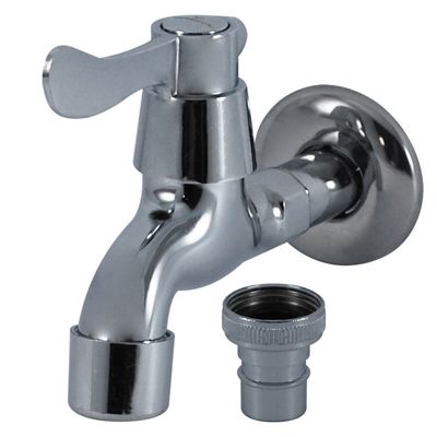 Grifo de baño de pared con cuerpo de latón, doble salida de agua antiproyección y núcleo de válvula de cerámica