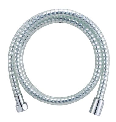 Manguera de ducha plateada extra larga, manguera de mano cromada para baño