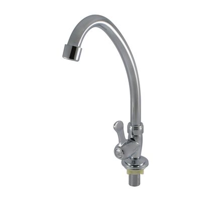 Grifo de cocina con acabado cromado y rotación de 360 grados con un solo mango para fregadero de cocina moderno
