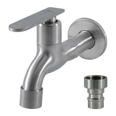 Grifo de baño moderno de acero inoxidable SUS304 montado en la pared con un solo mango para uso doméstico y hotelero