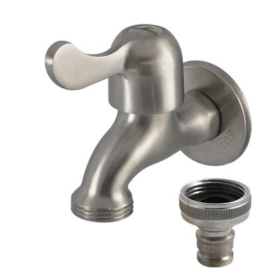 Grifo de lavabo de baño clásico montado en la pared de acero inoxidable 304 cromado pulido con un solo mando
