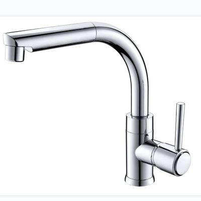 Grifo mezclador de lavabo moderno en forma de L cromado extraíble con cartucho de cerámica para instalación a pared
