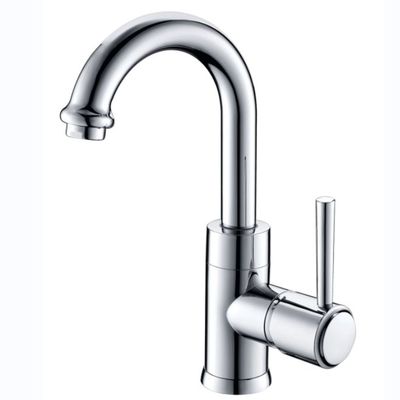 Grifo de lavabo monomando de cromo con cartucho cerámico y mezclador de agua fría y caliente