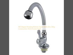 Grifón de cocina giratorio de 360 grados con construcción de aleación de zinc y acabado de cromo