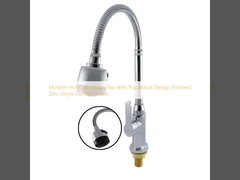 Grifón de agua fría y caliente moderno con diseño tradicional Grifón de zinc pulido de mango único