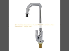 Grifón de cocina de acero inoxidable 304 con rociador de latón monocromo y palanca única