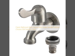 Grifón de baño clásico con mango único de acero inoxidable cromo 304 pulido