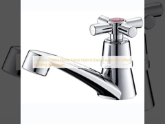 Grifos de lavabo híbridos de plástico metálico cromado para baños de edificios de oficinas