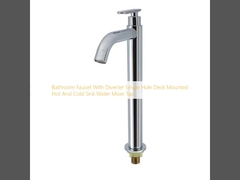 Grifón de baño con desvío de agua con un solo agujero, cubierta montada en el grifo del mezclador de agua del fregadero caliente y frío