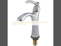 Superficie pulida de acabado de un solo mango grifo de agua caliente y fría para grifos medidos