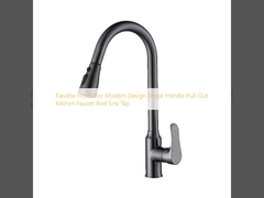 mangueras flexibles para diseño moderno grifo de cocina con un solo mango y grifo de fregadero