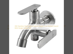 Rubinetes de cocina monocromáticos de una sola palanca de acero inoxidable 304 con fregadero de salida única