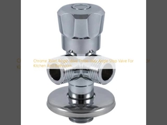 Válvula angular de baño de cromo Válvula de parada angular de tres vías para cocina y baño