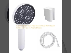 Diseño personalizado cabeza de ducha de mano con sujetador de ducha y manguera en plástico pulido
