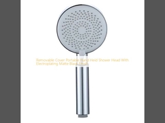 Cubierta extraíble Cabeza de ducha portátil con acabado negro mate con electroplataje