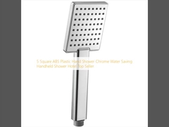 5 Cuadrados ABS ducha de mano de plástico cromo ahorro de agua ducha portátil Hotel más vendido