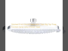 Polished 9 pulgadas redondo desmontable limpio Gran Top Tres Función Spray Loto cabeza de ducha
