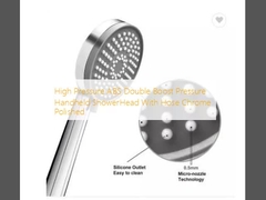 ABS de alta presión de doble impulso de presión de mano de ducha con manguera cromada pulido